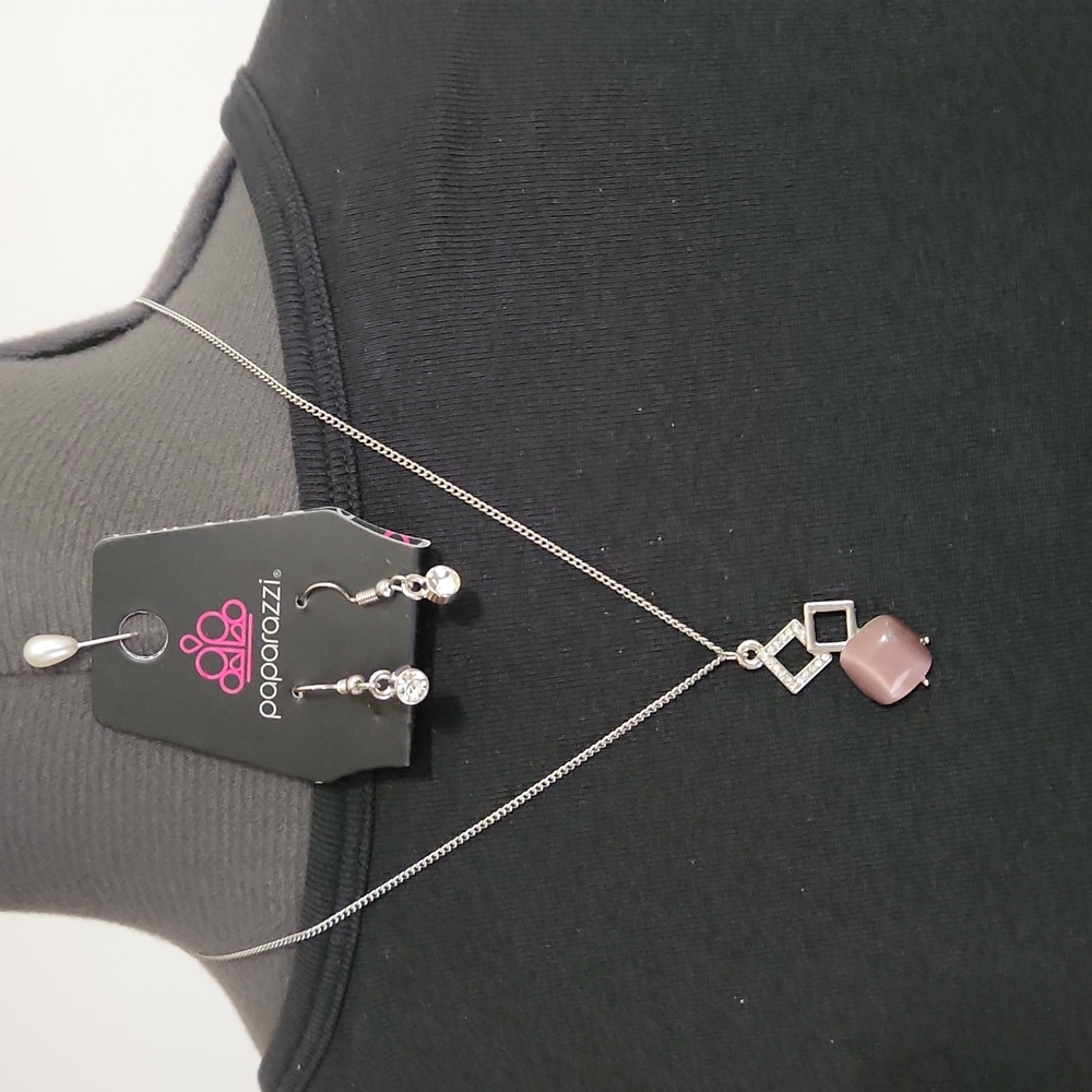 Paparazzi Stylishly Square Necklace & Earring Set